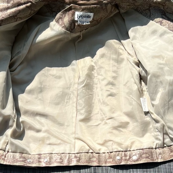 Bagatelle Snake Print Leather Jacket (Size 6) Brown Good Condition - Picture 10 of 14